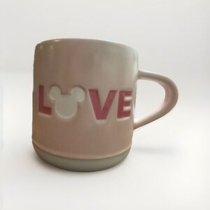 Disney Parks Exclusive Mickey Mouse Icon LOVE Coffee Mug Pink New